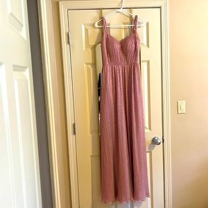 Azazie Dusty Rose Floor Length Dress